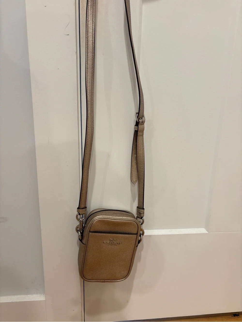 COACH Leather Crossbody Bag in Rose Gold